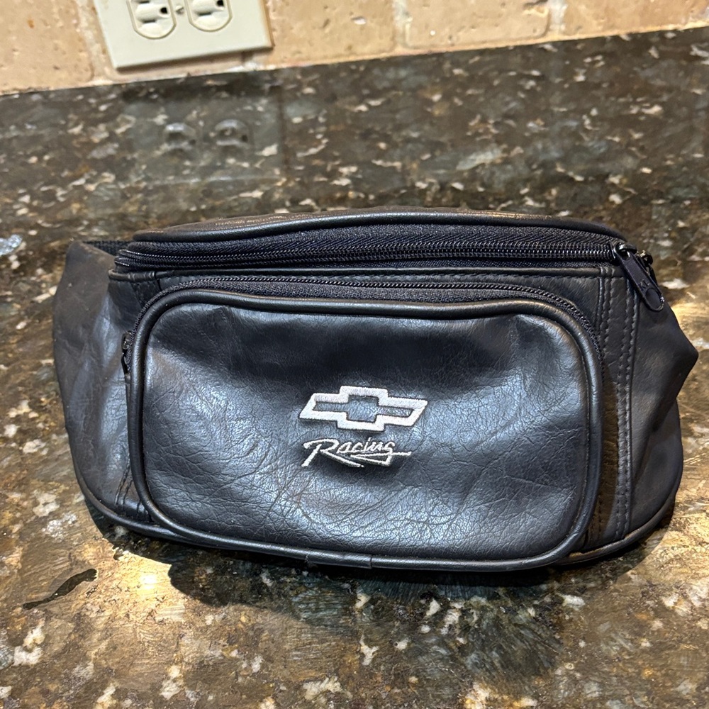 Chevrolet racing black leather/embroidered Fanny pack
